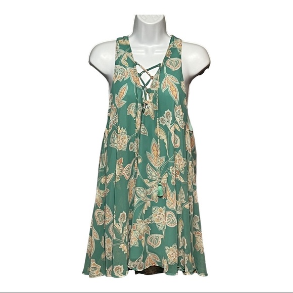 Show Me Your MuMu Rancho Mirage Dress- Jade Cole Paisley Print Sleeveless Mini - Picture 3 of 6